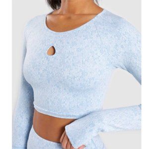 Gymshark Fleur Texture Long Sleeve Crop Top